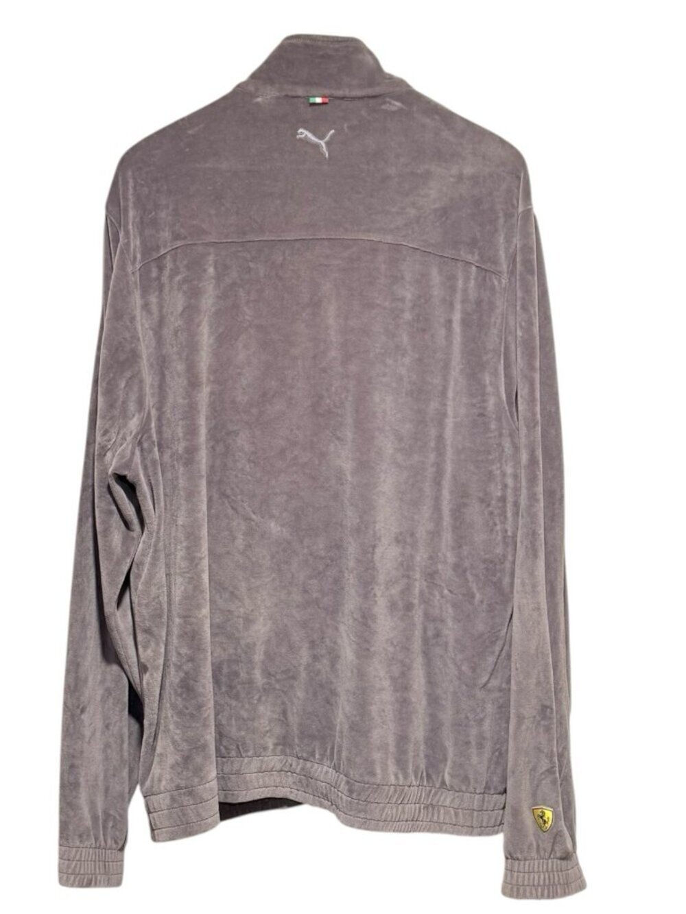 Puma x Scuderia Ferrari F1 Mens XL Gray Velour Zip Track Racing Jacket - Picture 3 of 11